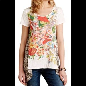 Anthropologie Little Yellow Button Elysia Top